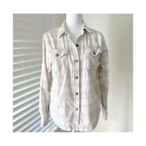 Frank & Oak Beige Plaid Shirt